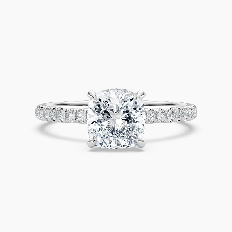 Auriya 14k Gold Cushion Lab Grown Unique Loop Diamond Halo Engagement Ring 1.00 to 5.00 ct. tw. (F-G, VS)