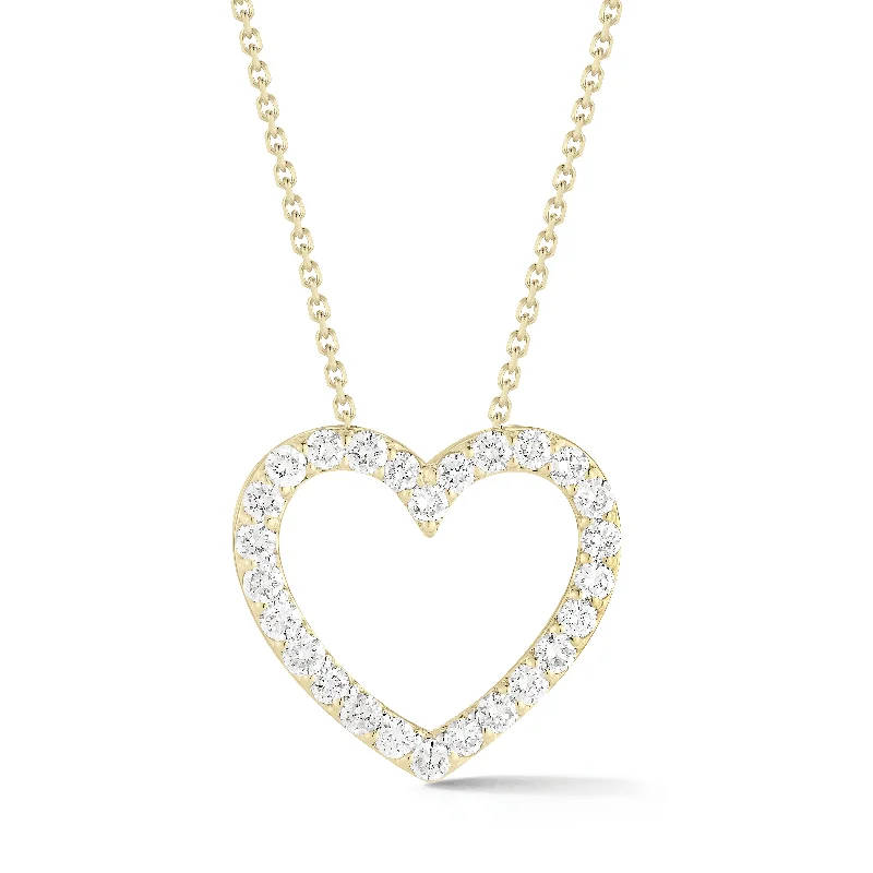 Diamond Heart Cutout Pendant Necklace