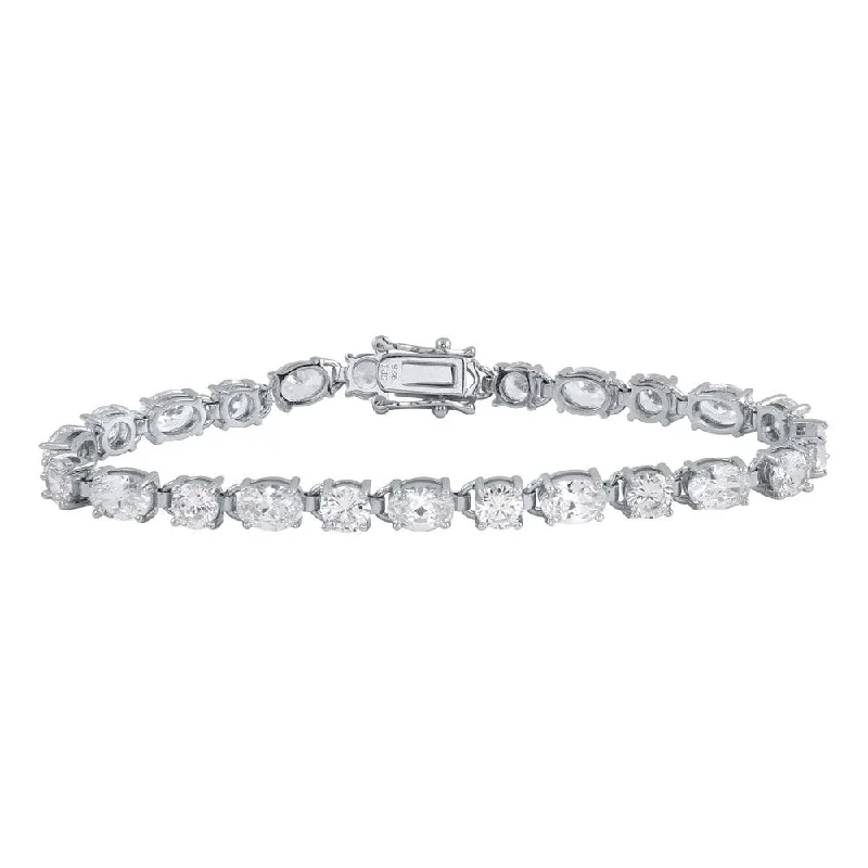 Rhodium Plated 925 Sterling Silver 5.5mm CZ Tennis Bracelet - STB00560