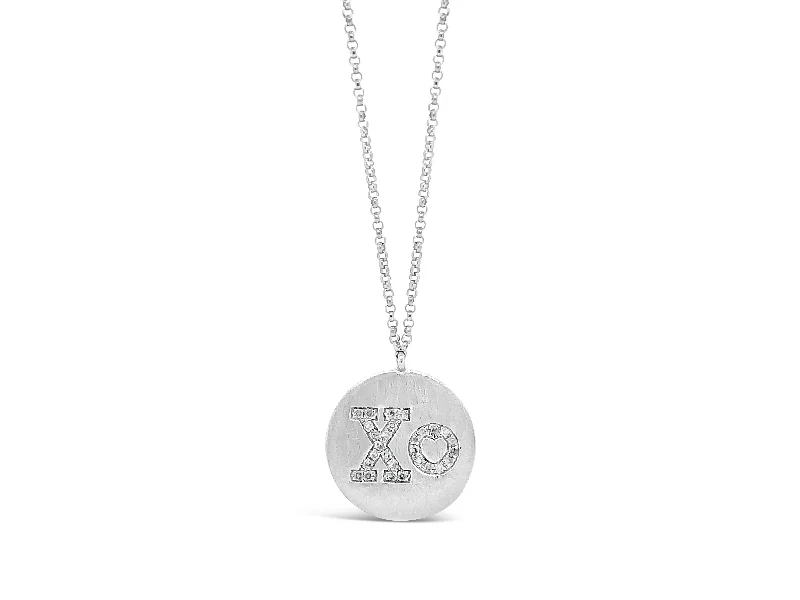 Diamond "XO" Disc Pendant Necklace