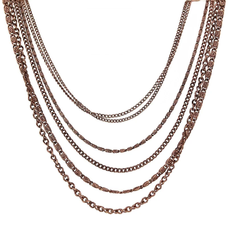 2028 Jewelry Luxe Layered Multi-Chain Necklace 16" + 3" Extender