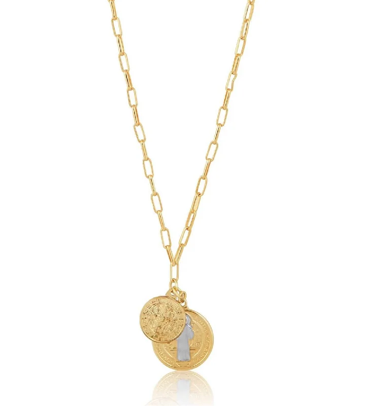 Saint II - St. Benedict Coin Necklace