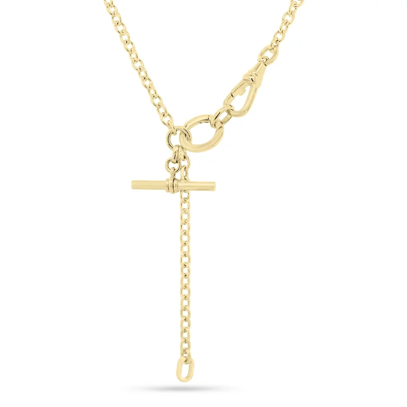 Gold Toggle Lariat Necklace