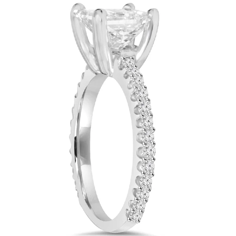 Princess Cut Diamond 1 1/3 ct Engagement Ring White Gold