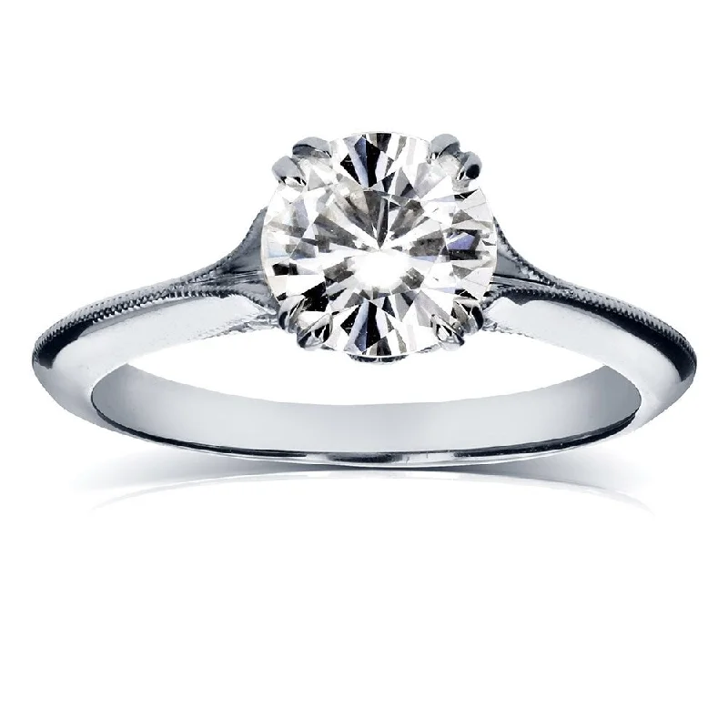 Annello by Kobelli 14k White Gold Moissanite and Diamond Engagement Ring (G-H, I1-I2)