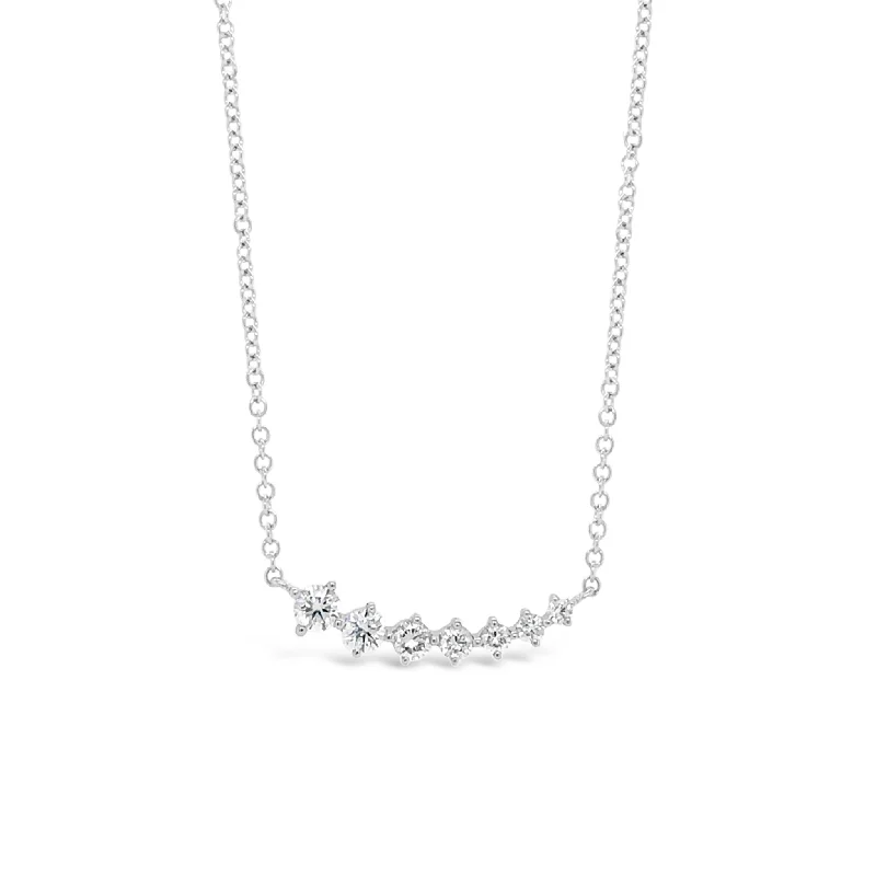 Prong-set Diamond Bar Necklace