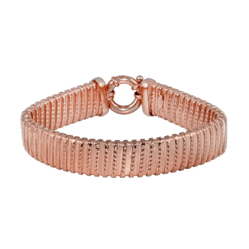 Clearance-925 Rose Gold Plated Mesh Italian Bracelet - JPB00017RGP