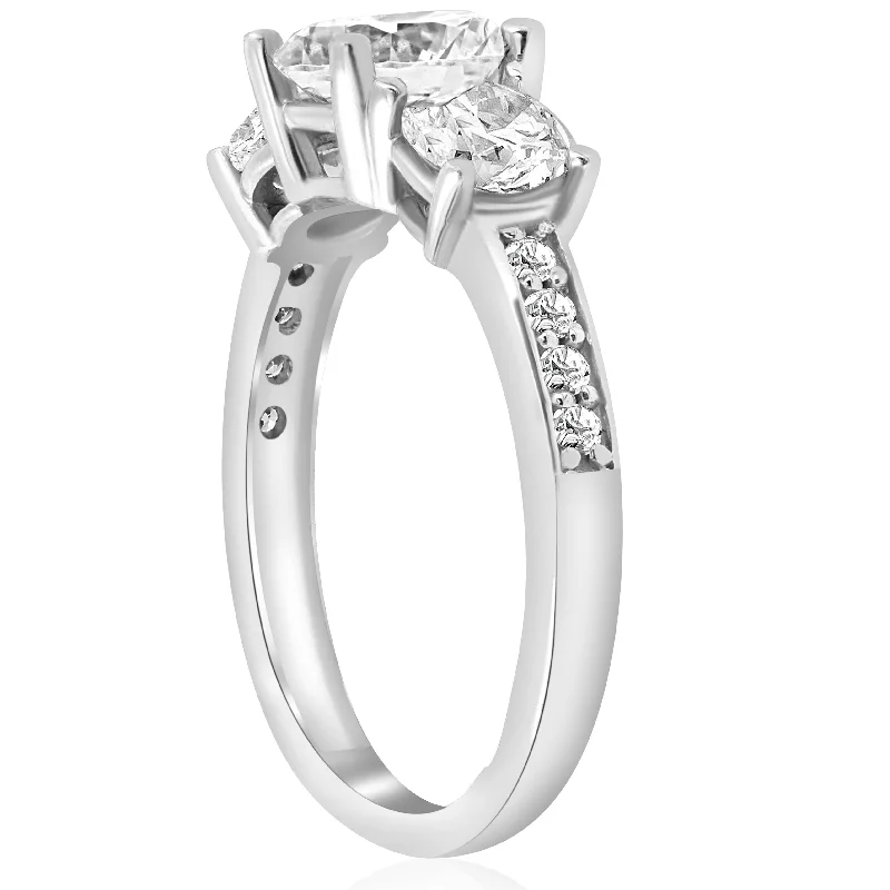 1 1/2ct 3-Stone Diamond Engagement Ring White Gold