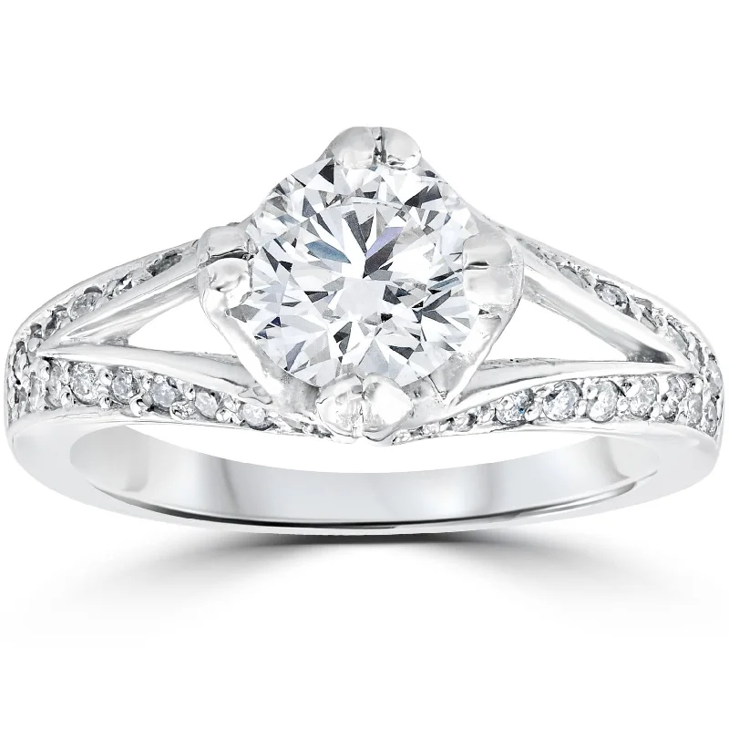 Certified 2Ct Diamond Engagement Ring Lab Grown White Gold