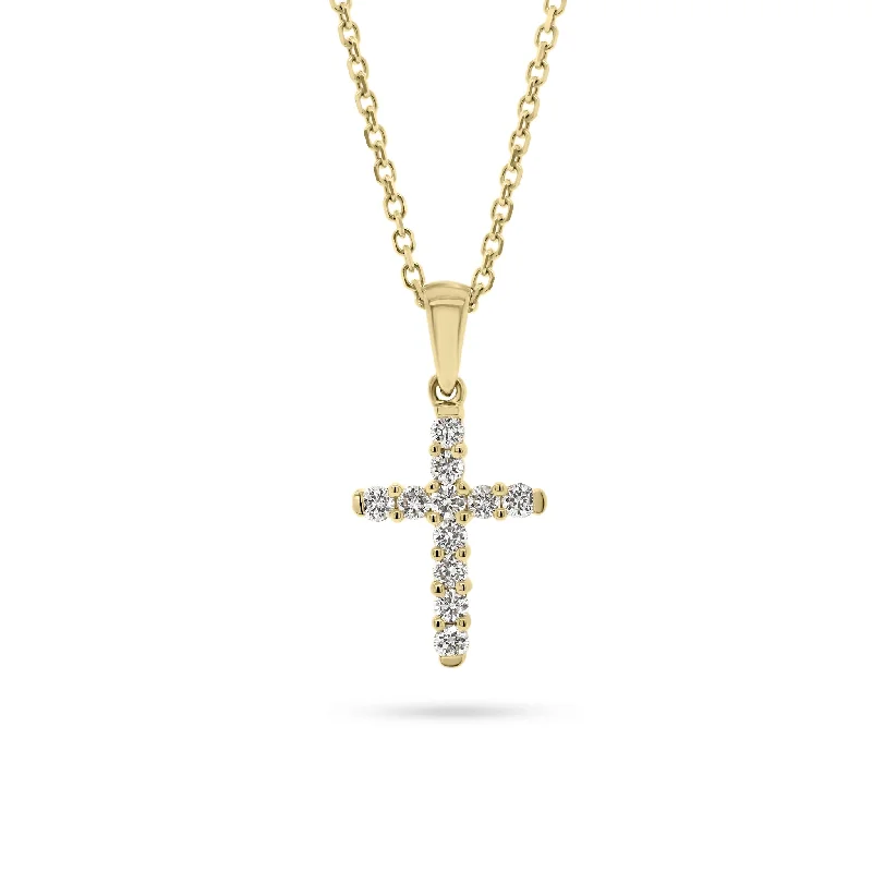 Diamond 11-Stone Cross Pendant