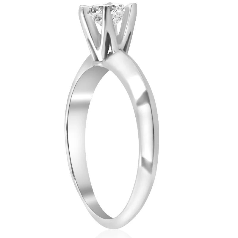 3/4ct Solitaire Diamond White Gold Engagement Ring