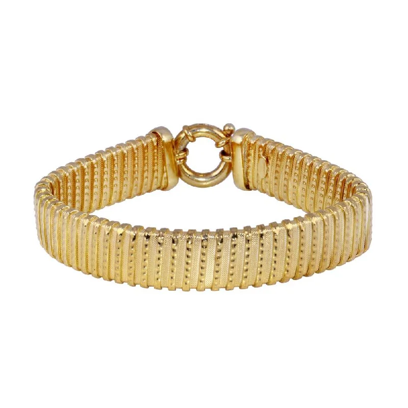 Clearance-925 Gold Plated Mesh Italian Bracelet - JPB00017GP