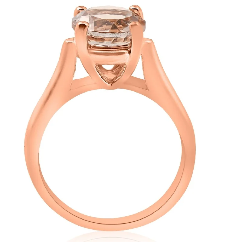 Pompeii3 14k Rose Gold 1 3/4ct 8MM Round Morganite Solitaire Engagement Ring - Pink