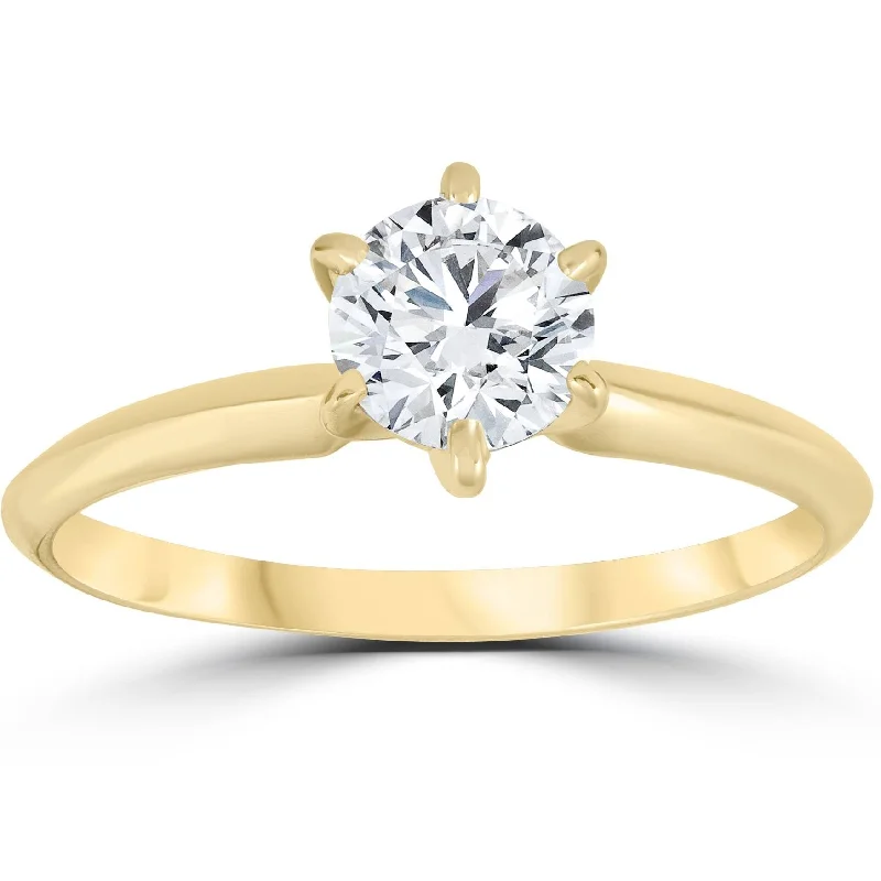 SI1 1.32CT IGI Certified Lab Grown Diamond Engagement Ring Yellow Gold SZ 6