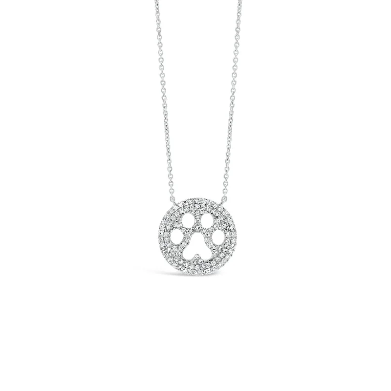 Diamond Paw Print Cutout Pendant