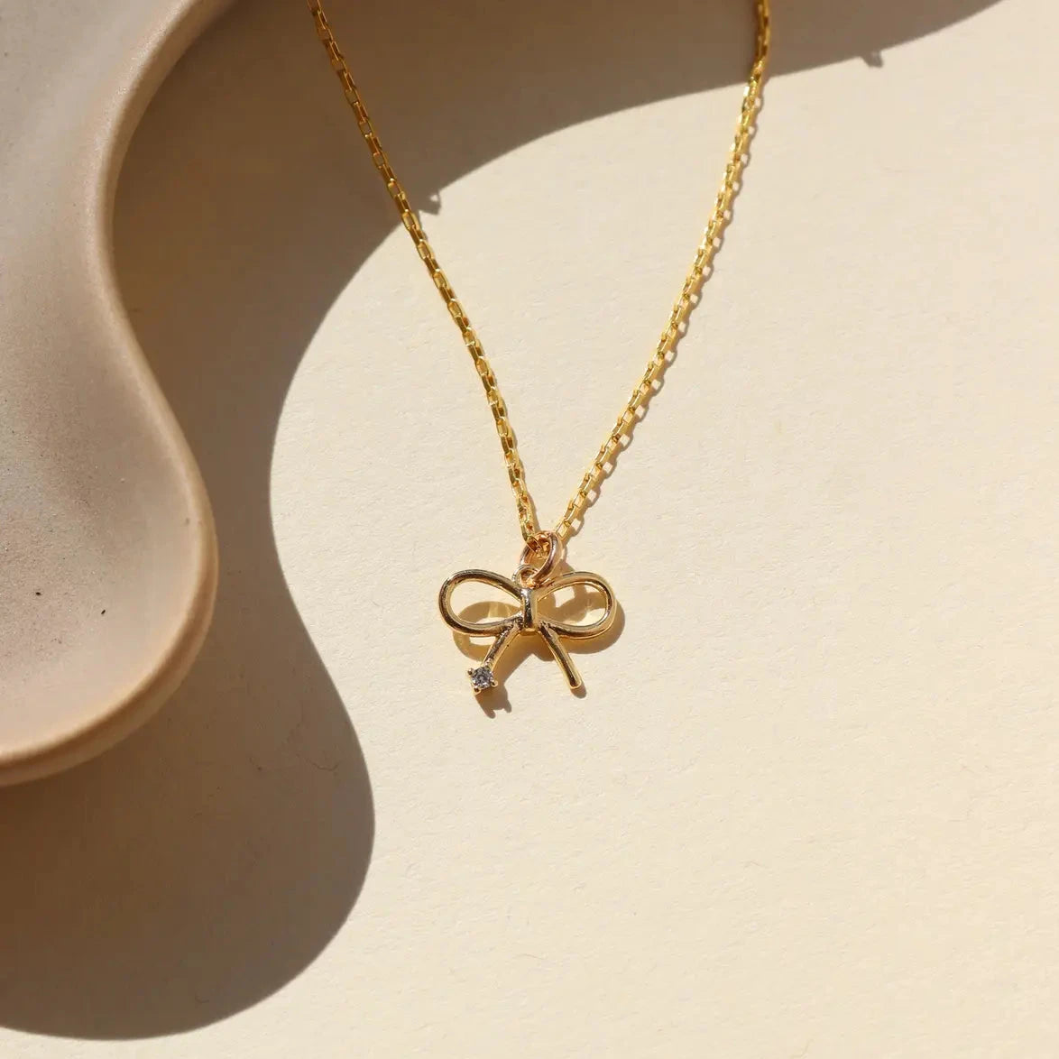 Petite Bow Charm Necklace