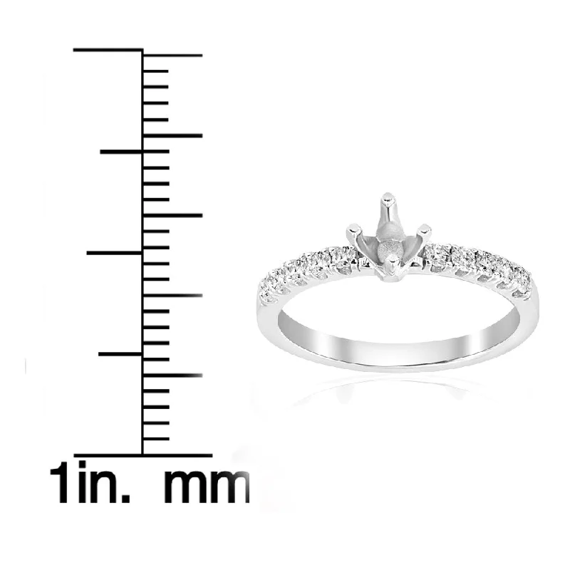 14k White Gold 1/4 ct TDW Diamond Semi Mount Engagement Ring Setting