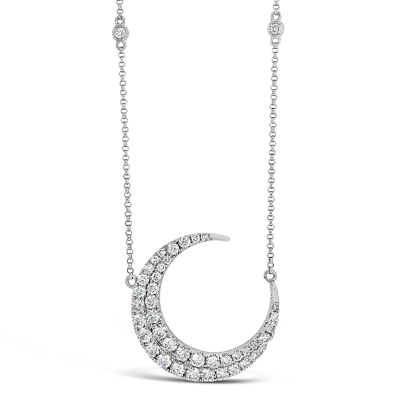 Diamond Moon Pendant Necklace